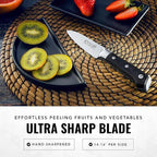 Cutluxe Paring Knife, 3.5" Small Kitchen Peeling Knife with Razor Sharp Blade – High Carbon German Steel, Full Tang, Ergonomic Handle Design – Artisan Series