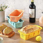 Silicone Bread Loaf Pan, 3 PCS Silicone Loaf Pans for Baking, Non Stick Bread Pans for Homemade Bread, Brownies, Cakes, Dishwasher Safe (3 Colors, Nesting Design)