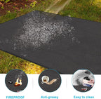 DocSafe 65 x 42 inches Under Grill Mat,Large 4 Layers Fire Pit Mat,Fireproof Mat Heat Insulated Protector for Deck,Patio,Grass,Smoker,BBQ,Reusable Oil-Proof and Waterproof Indoor Fireplace Pad,Black