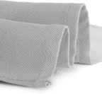 Gee Di Moda Rectangle Tablecloth - 90 x 156 Inch Silver Table Cloth for 8 Foot Table with Floor-Length Drop - Heavy Duty Washable Fabric - 8 Ft Buffet Table, Holiday Party, Wedding & Baby Shower