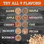 Camerons All Natural Bourbon Oak Wood Chips for Smoker -260 Cu In Bag, Approx 2 lbs- Kiln Dried Coarse Cut BBQ Grill Wood Chips for Smoking Meats - Barbecue Smoker Accessories - Grilling Gifts for Men