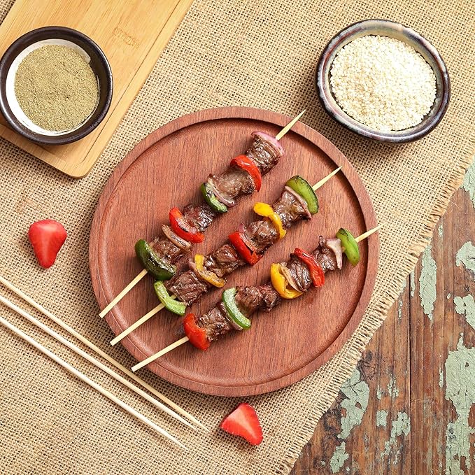 1000 PCS Bamboo Skewers, 8 Inch Wooden Skewer for Appetizers, Fruit, Kebabs, Grilling Barbecue, Mini Burger, Sausage, Cocktail Picks for Drinks, Long Toothpicks, Food Sticks Natural, Kitchen Gadget