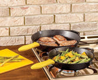 Lodge Silicone Hot Handle Holder - Dishwasher Safe Hot Handle Holder Designed for Lodge Cast Iron Skillets 9 Inches+ w/Keyhole Handle - Reusable Heat Protection Up to 500° - Yellow
