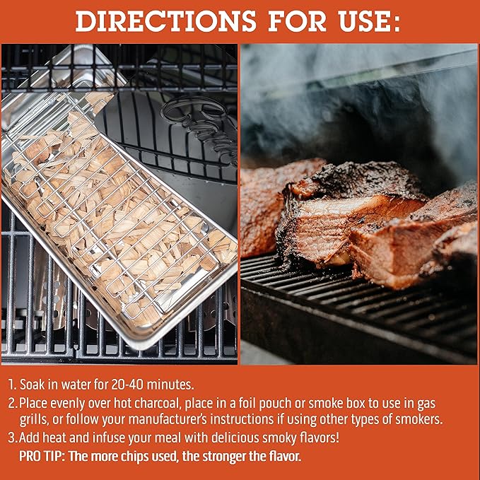 Camerons All Natural Maple Wood Chips for Smoker - 260 Cu. In. Bag, Approx 2 Pounds- Kiln Dried Coarse Cut BBQ Grill Wood Chips for Smoking Meats - Barbecue Smoker Accessories - Grilling Gifts for Men