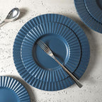 Christian Siriano Lusso 16-Piece Dinnerware Set Stoneware, Ash Blue